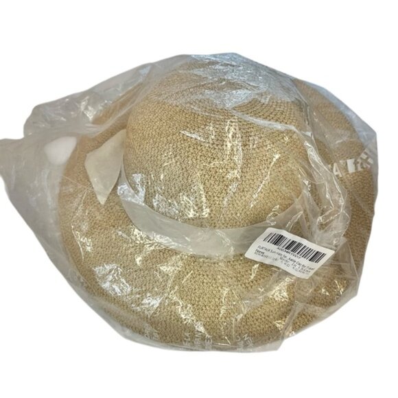 NWT Woven sunhat with ivory ribbon 3.5 inch brim size L - Picture 14 of 14